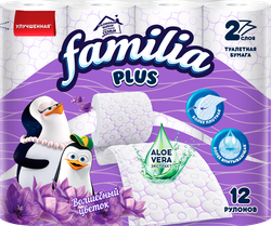 Изображение товара Бумага туалетная FAMILIA Plus Магический цветок 2-слоя, 12шт