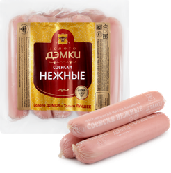 Изображение товара Сосиски ЗОЛОТО ДЭМКИ Нежные, категория А, 450г