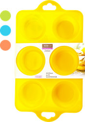 Форма для маффинов HOMECLUB Delice 28x17x3см, силикон, в ассортименте Арт. B-12074L, 6шт