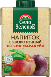 Изображение товара Напиток сывороточный СЕЛО ЗЕЛЕНОЕ Персик, маракуйя, без змж, 500мл