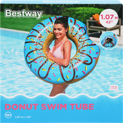 Круг для плавания надувной BESTWAY Summer Flavors Пончик d=107см, Арт. 36118