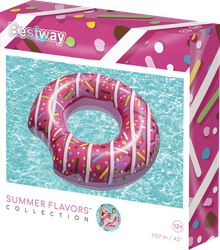 Круг для плавания надувной BESTWAY Summer Flavors Пончик d=107см, Арт. 36118