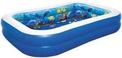 Бассейн надувной детский BESTWAY Undersea Adventure 778л 262x175x51см, с 3D-рисунком и 3D-очками, Арт. 54177