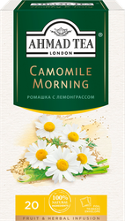 Изображение товара Чай травяной AHMAD TEA Camomile Morning с ромашкой и лимонным сорго, 20пак