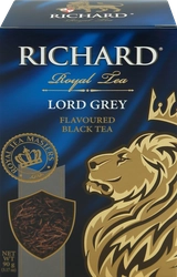 Чай черный RICHARD Lord Grey Цейлонский с ароматом бергамота и лимона, 
листовой, 90г