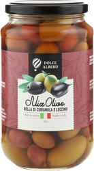 Оливки DOLCE ALBERO зеленые и черные, 580мл