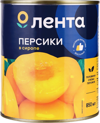 Персики ЛЕНТА половинки в сиропе, 850мл
