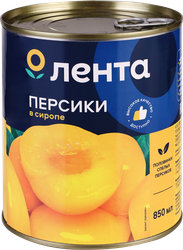 Персики ЛЕНТА половинки в сиропе, 850мл