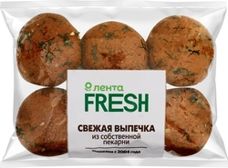 Пампушка ржаная ЛЕНТА FRESH с чесноком и зеленью, весовая