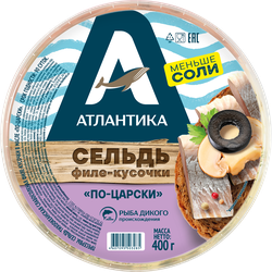 Изображение товара Сельдь АТЛАНТИКА По-царски филе-кусочки, 400г