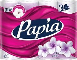 Бумага туалетная PAPIA Bali Flower 3-слоя, 12шт