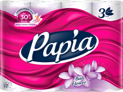 Изображение товара Бумага туалетная PAPIA Bali Flower 3-слоя, 12шт