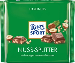 Шоколад молочный RITTER SPORT Лесной орех с обжаренным орехом лещины, 250г