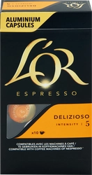 Кофе молотый в капсулах L’OR Espresso Delizioso натуральный жареный, 10шт