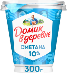 Сметана ДОМИК В ДЕРЕВНЕ 10%, без змж, 300г