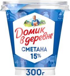 Сметана ДОМИК В ДЕРЕВНЕ 15%, без змж, 300г