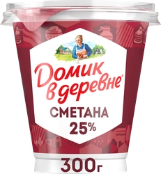 Сметана ДОМИК В ДЕРЕВНЕ 25%, без змж, 300г