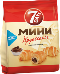 Круассаны 7DAYS Mini с кремом какао, 105г