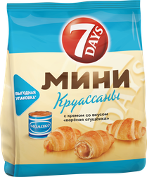 Мини-круассаны 7DAYS с кремом вареная сгущенка, 105г