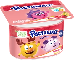 Йогурт для детей РАСТИШКА Малина, банан 3%, без змж, 110г
