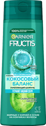 Изображение товара Шампунь для волос жирных у корней и сухих на кончиках FRUCTIS Кокосовый баланс, укрепляющий, 400мл