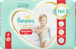 Подгузники-трусики детские PAMPERS Premium Care Pants Maxi 4, 9–15кг, 38шт