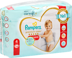 Подгузники-трусики детские PAMPERS Premium Care Pants Maxi 4, 9–15кг, 38шт