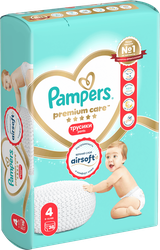 Изображение товара Подгузники-трусики PAMPERS Premium Care Pants Maxi 4 9–15кг, 38шт