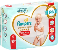 Подгузники-трусики детские PAMPERS Premium Care Pants Junior 5, 12–17кг, 34шт