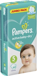 Подгузники детские PAMPERS Active Baby-Dry Junior 5, 11–16кг, 60шт