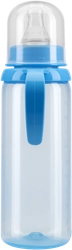 Бутылочка для кормления КУРНОСИКИ 250мл с ручками и силиконовой молочной соской, с 6 месяцев, Арт. 11133