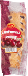 Булочка ЧЕРЕМУШКИ Слоелочка с вишней, 70г
