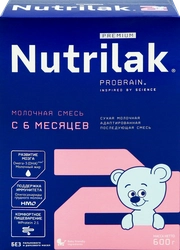 Смесь молочная NUTRILAK Premium 2, с 6 месяцев, 600г