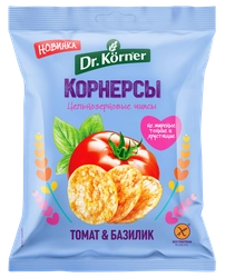Чипсы рисово-кукурузные DR KORNER с томатом и базиликом, 50г