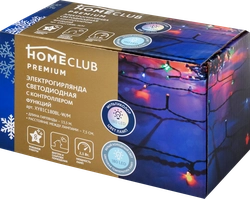 Электрогирлянда для внутренних помещений и улицы HOMECLUB 180 двуцветных LED-ламп, 13,5м, холодный белый/мультиколор, IP44 Арт. XY81C180BL-W/M