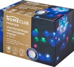 Электрогирлянда HOMECLUB Premium Ежики 80LED-ламп, 8м, мультиколор, IP20 Арт. WPL-25/XYIP-24ELED-100C-M-D