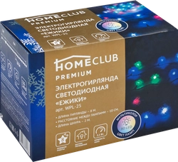 Электрогирлянда HOMECLUB Premium Ежики 80LED-ламп, 8м, мультиколор, IP20 Арт. WPL-25/XYIP-24ELED-100C-M-D