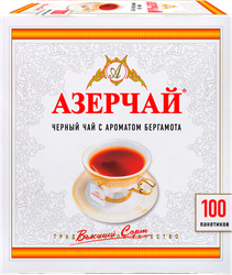 Изображение товара Чай черный АЗЕРЧАЙ с ароматом бергамота, 100пак