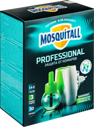 Комплект от комаров MOSQUITALL Профессиональная защита: Электрофумигатор + жидкость 30 ночей, 30мл