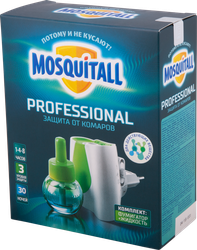 Комплект от комаров MOSQUITALL Профессиональная защита: Электрофумигатор + жидкость 30 ночей, 30мл