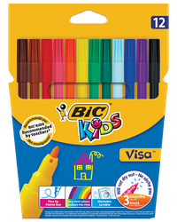 Фломастеры цветные BIC Kids Visa 12 цветов Арт. 888695