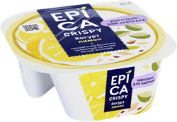 Йогурт EPICA Crispy Лимон, семена тыквы, печенье, белый шоколад 8,6%, без змж, 140г
