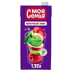 Изображение товара Напиток сокосодержащий МОЯ СЕМЬЯ Яблочный микс, 1.93л