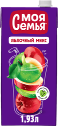 Изображение товара Напиток сокосодержащий МОЯ СЕМЬЯ Яблочный микс, 1.93л