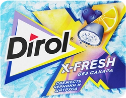 Жевательная резинка DIROL X-fresh Свежесть черники и цитруса, 16г