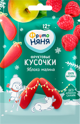 Изображение товара Фруктовые кусочки ФРУТОНЯНЯ Яблоко, малина, с 12 месяцев, 15г