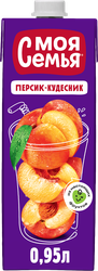 Изображение товара Напиток сокосодержащий МОЯ СЕМЬЯ Персик-Кудесник из груш, яблок и персиков, 0.95л