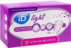 Прокладки урологические ID Light размер Ultra Mini, 28шт