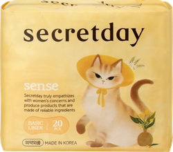 Прокладки ежедневные SECRETDAY Sense ультратонкие, дышащие 15см 100% хлопок, 20шт