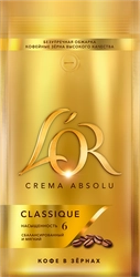 Кофе зерновой L’OR Crema Absolu Classique натуральный жареный, 1кг